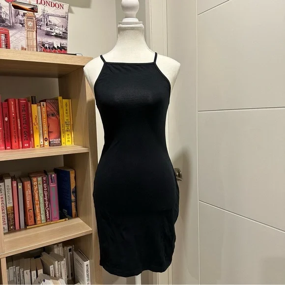 American Apparel Dresses American Apparel Womens Medium Black Mini Halter Bodycon Dress Made In The Usa Poshmark